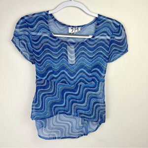 NWT Deadstock Vintage 579 Sheer Tie Back Top